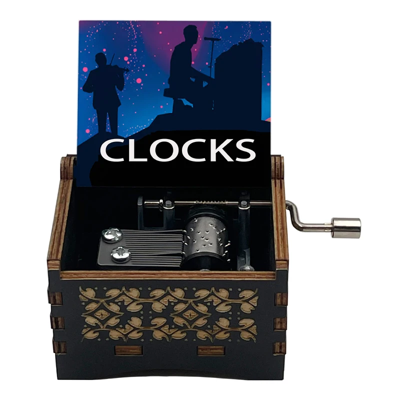Pop Song 《Clocks》Climax 14-seconds Adapted 18-Tone Music Box Study Home Decoration Ornaments Party Gift for Friends