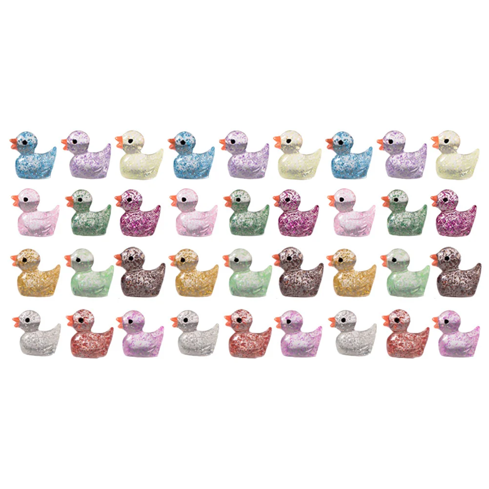 36 Pcs Duckling Ornament Resin Figurine Garden Decoration Cartoon Model Sculpture Decorative Mini Ducks