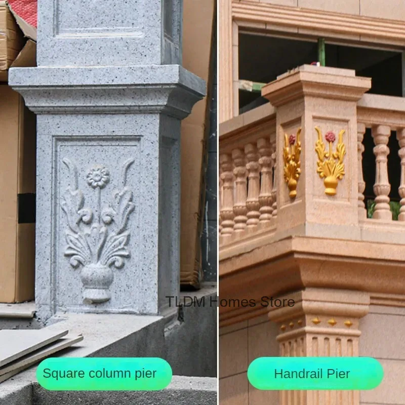 European ABS Roman Column Mold Household Balcony Garden Buildings Square Column Model Flower Pot Base Square Railing Cement Pier