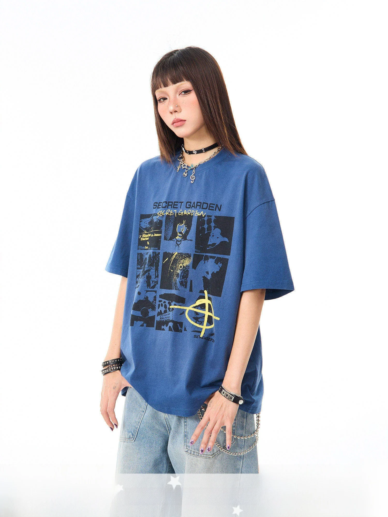 

Футболка MAIKAO в американском ретро-стиле с принтом Ro Band, женская летняя повседневная свободная футболка с круглым вырезом, уличный стиль, 100% хлопок