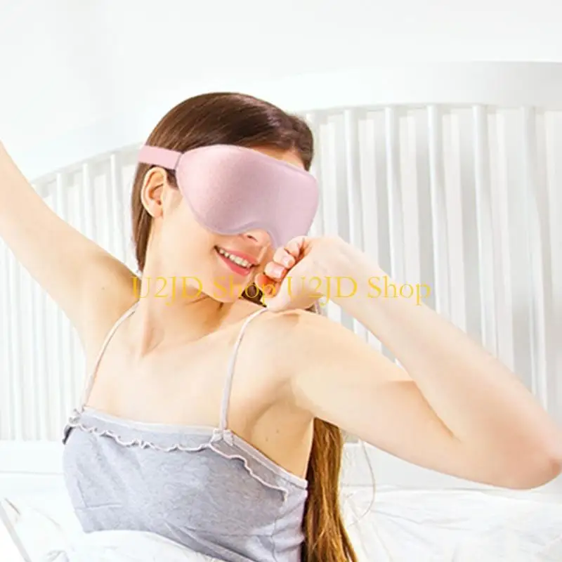 U2JD Breathable 3D Eye Mask Ventilation Hole Memory Foam Padding Blocks Light Adjustable Headbands for Comfort Sleep