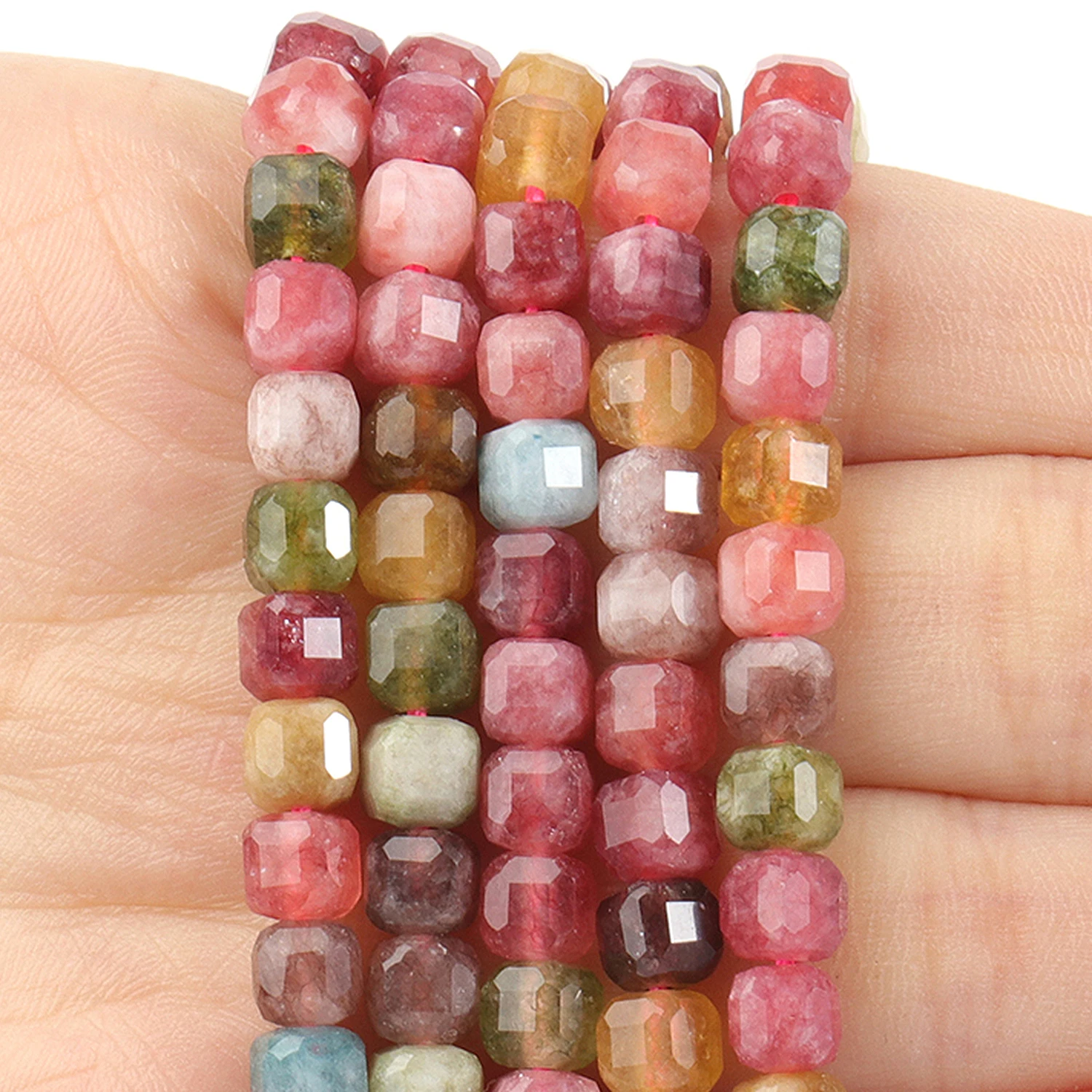 

Faceted Natural Tourmaline 5mm Square Cube Shape Beads for Jewelry Making Diy Bracelet Necklace Beading Accessories