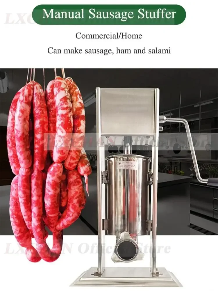 

HomeWise 5L Manual Sausage Enema Maker Processor Filler Meat Press Sausage Tool Meat Stuffer Filler with Funnel Nozzle