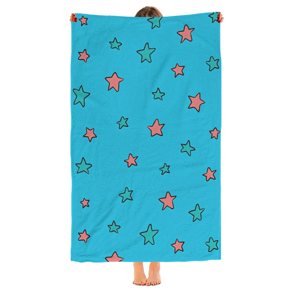 

Microfiber Beach Towel stars blue Print Quick Dry Sandless Beach Blanket Soft Comfortable for Men Women Camping Pool Towel