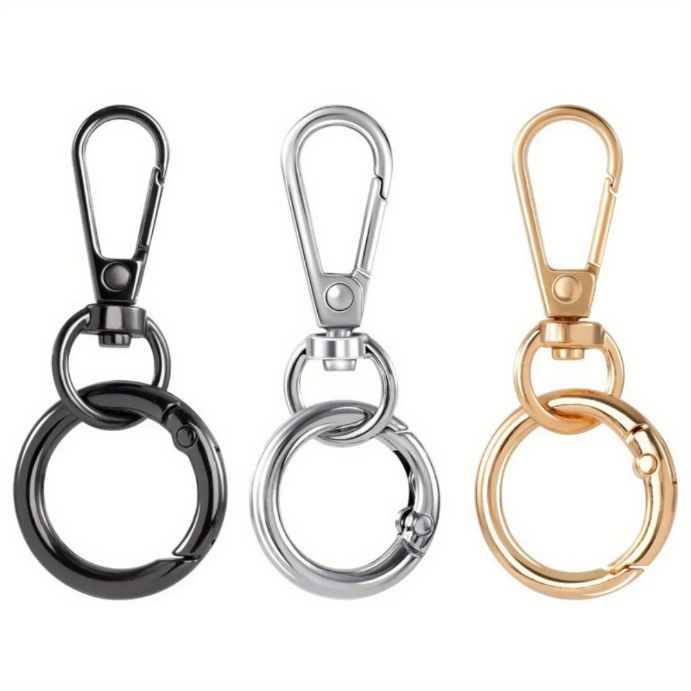 3/6/15 Sets de Ganchos Giratorios de Doble Apertura, Anillas para Llaveros, Cierres de Metal Tipo Langosta para Manualidades y Fabricación de Cordones