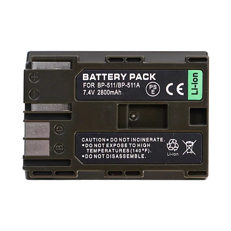 BP-511A 2800mAh 7.4V Battery for Canon SLR Camera 10D 20D 30D 40D 50D 300D G5 G6 5D