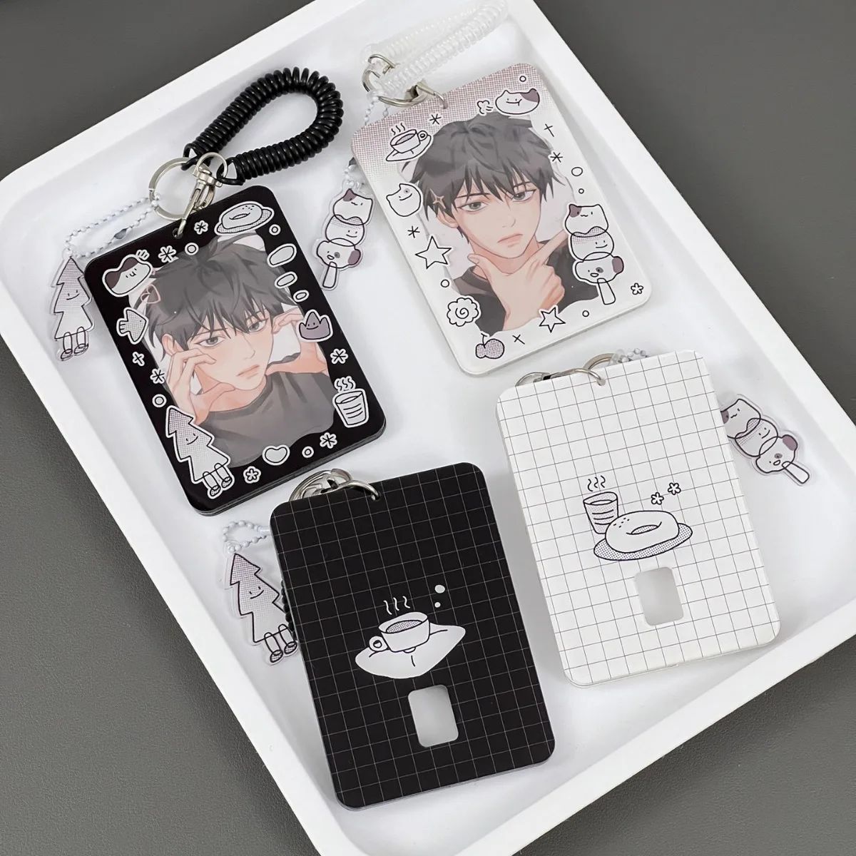 Muxinn Black And White Cute Animal Acrylic Holder Display Pendant Transparent 3-Inch Small Card Star Chasing Instagram Style