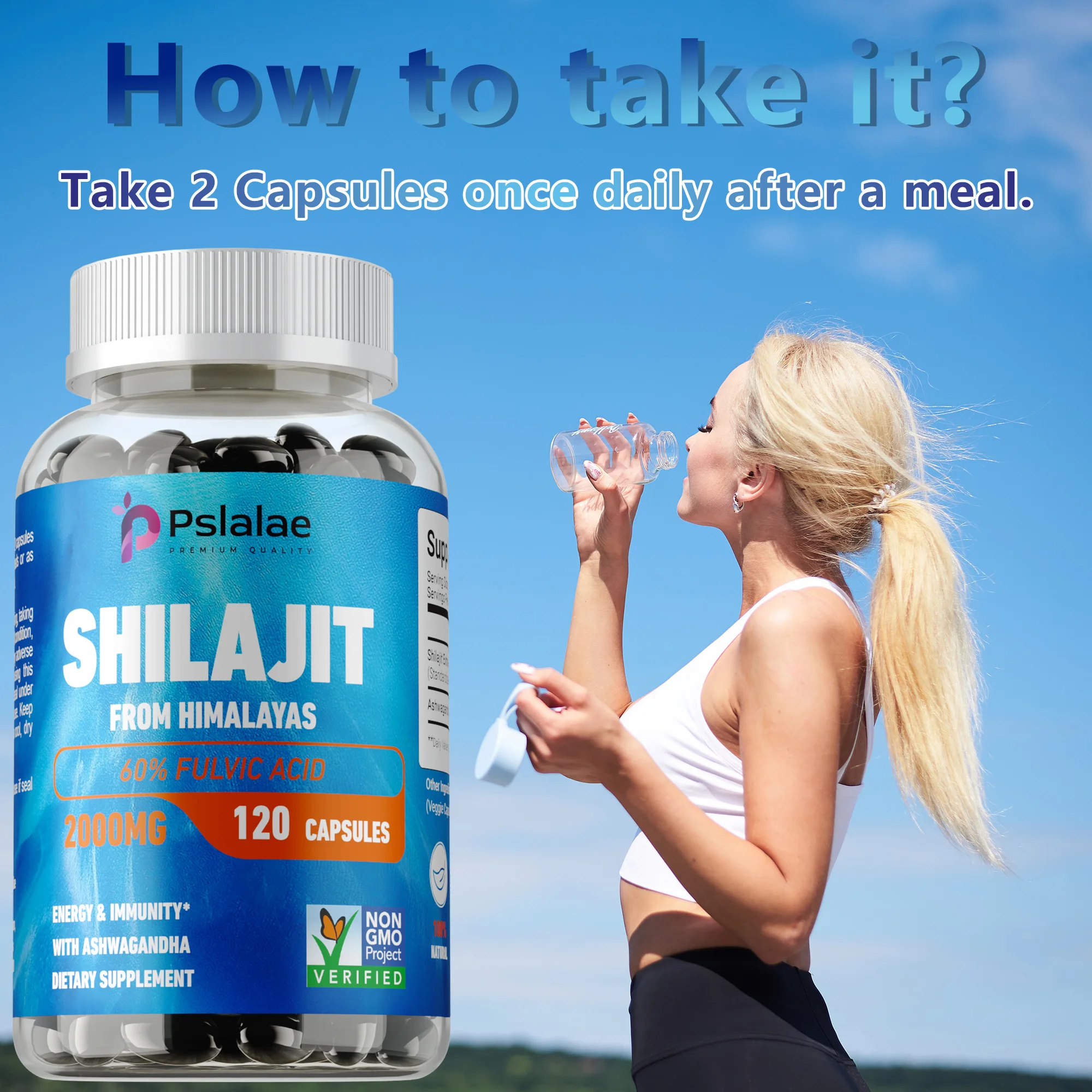 Shilajit Capsules - Antioxidant, Improve Brain Function, Protect Heart Health, Increases Energy and Muscle Strength Levels
