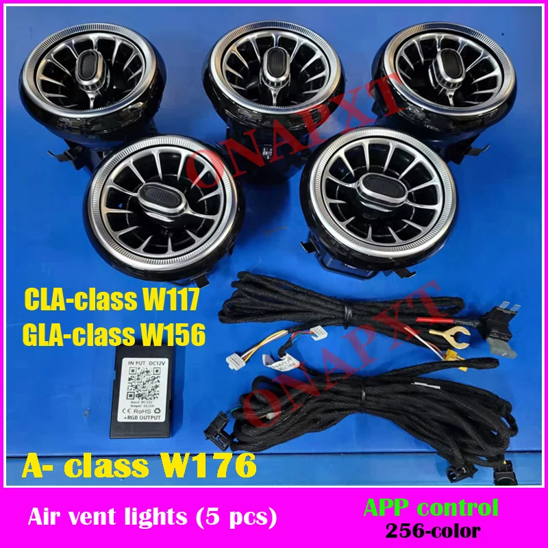 لبنز A W176 B W246 CLA 117 GLA 156 ل AMG MB Led ديكور الباب لوحة التوربينات الهواء تنفيس فوهة مصباح المحيطة مجموعة ضوء