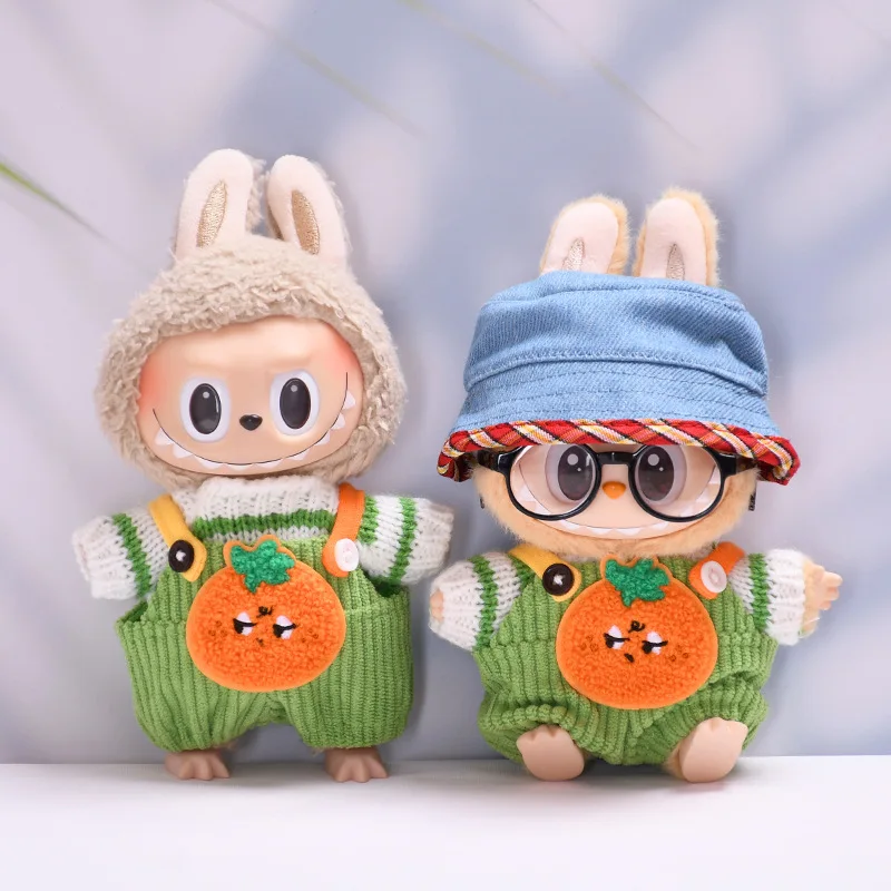 Labubu 17cm Clothes II Idol Dolls Sitting Party The Monster Outfit Accessories Clothing DIY Gift Cute Fruit Overalls ED18I