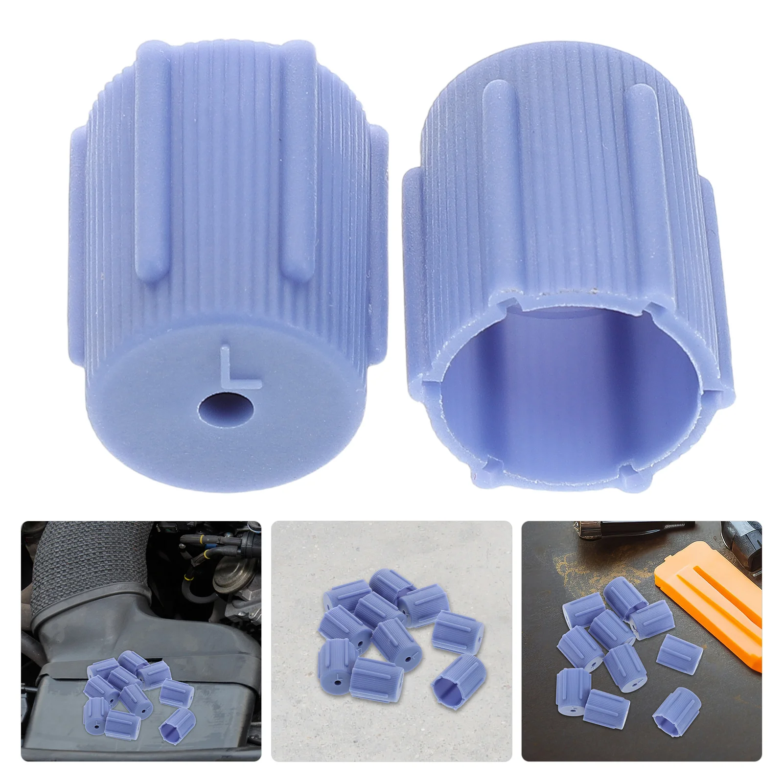 

10Pcs Automotive Air Conditioning Valve Caps Leakproof Replacement for Car Ac Maintenance Refrigerant Port Covers