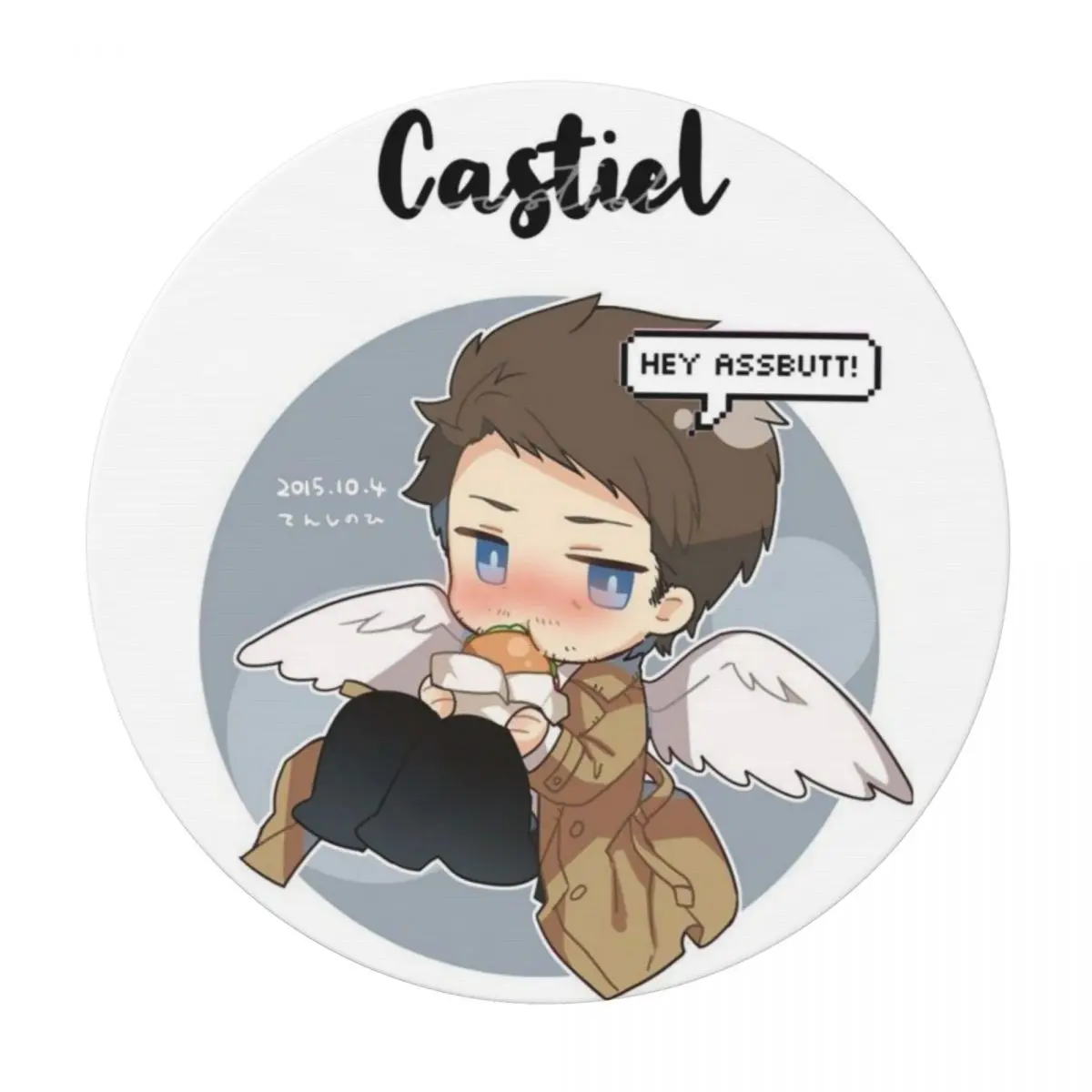 Castiel FBI Badge Waterproof Round Tablecloth Oilproof Table Cloth for Kitchen Events Dining Table Cover