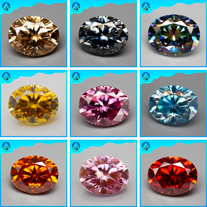 

Несколько цветов Муассанит Свободный камень овальной огранки 1,0-5,0 карата VVS1 Пройдено тестер бриллиантов с отчетом GRA для изготовления ювелирных изделий