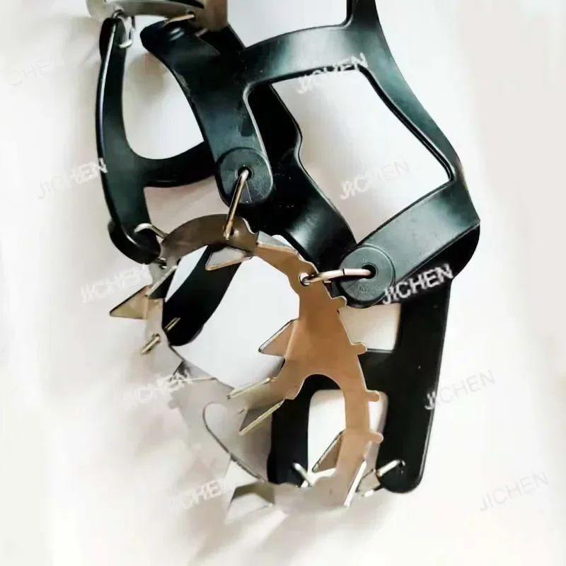 

JC crampon non-slip shoe cover snow climbing spike chain 18 teeth stainless steel simple outdoor equipment ice claw