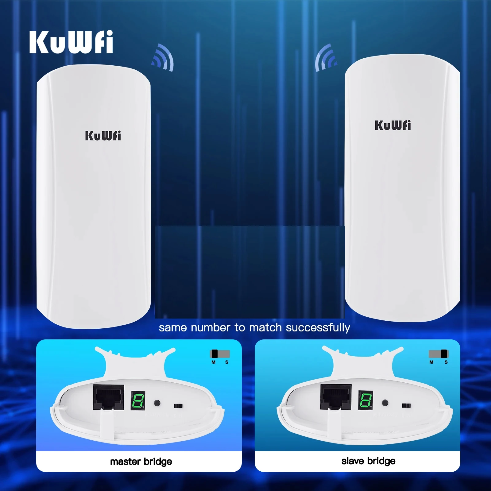 Imagem -04 - Kuwfi 5.8g 450mbps Ponte Cpe Externa 12km Ponto de Acesso de Longo Alcance Repetidor Wifi Antena 12dbi Amplificador de Sinal Wifi 24v Poe