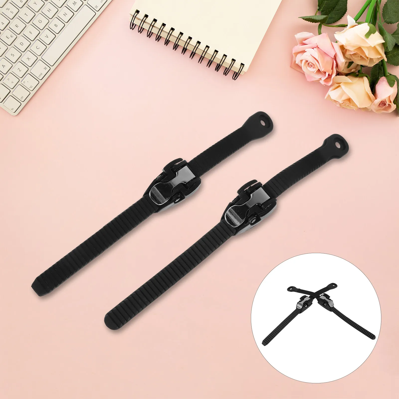 

1Pair Universal Skate Buckle Straps Roller Skating Buckle Straps for Ice Inline Skates Quick Tightening Skate Fixing Leash