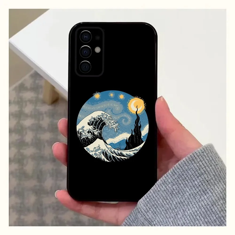 The Great Wave off K-Kanagawa Phone Case For Samsung S24,S21,S22,S23,S30,Ultra,S20,Plus,Fe,Lite,Note,10,9,5G Black Soft Cover