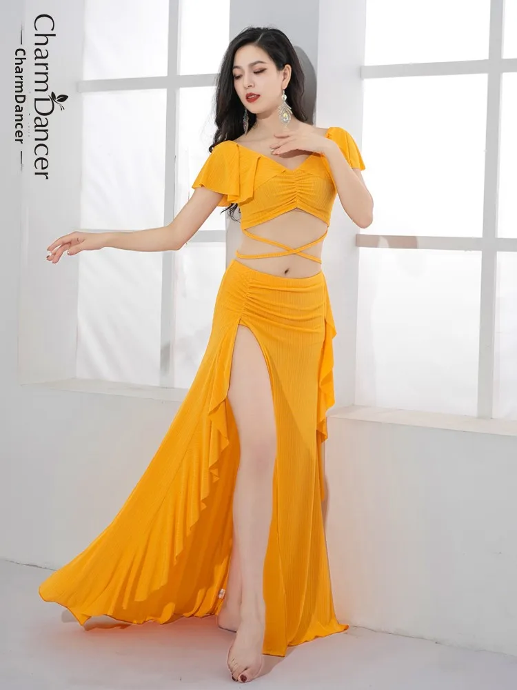 

Новый простой костюм для восточных танцев 2026 года: тренировочный комплект из материала «Лотос» для женских выступлений по восточным танцам