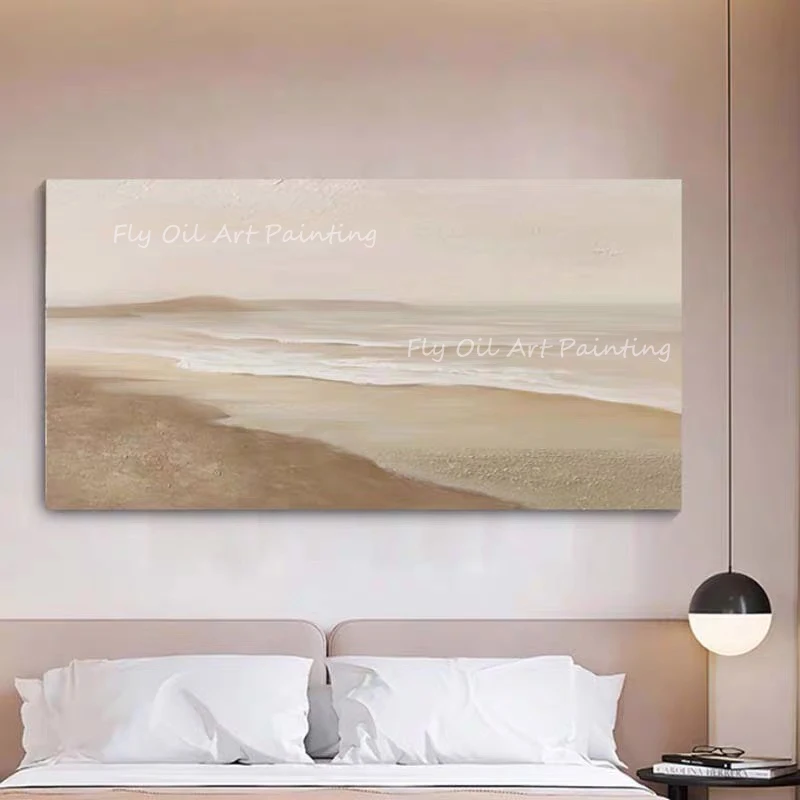 Simple desert landscape picture Abstract 100% Hand Painted thick canvas large size Oil Painting on Canvas Wall