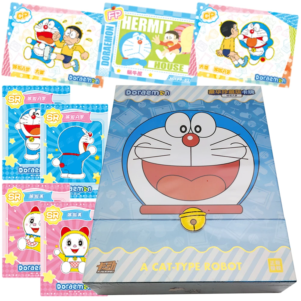 本物のドラえもんコレクションカード-日本のコメディアニメ漫画スターキャラクターカードおもちゃ-子供の誕生日のサプライズを促す