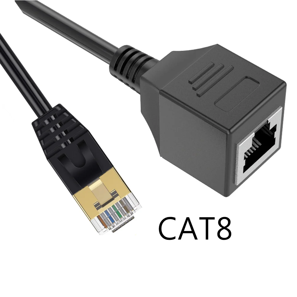 Ethernet Extension Cable RJ45 40Gbps Cat 8 Male To Female RJ 45 Ethernet Network Cord Adapter For PC Cat8 Extender Cable 0.3m 1m
