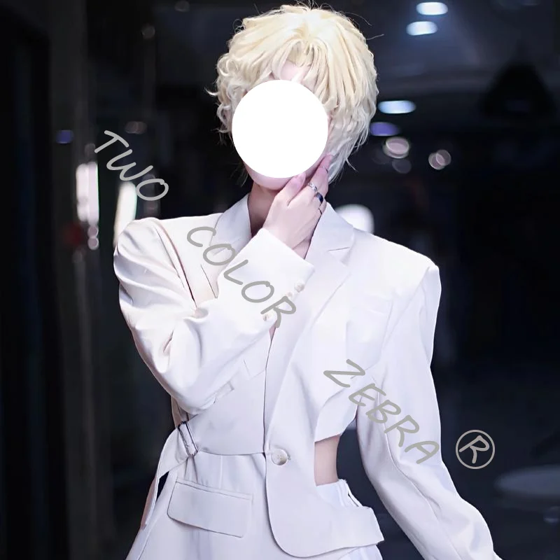 Picture 4: Luka Cosplay Costume Anime Alien Stage R5 Wig Stylish Black-and-White for Role-Play Events Themed Parties Full Set Roleplay