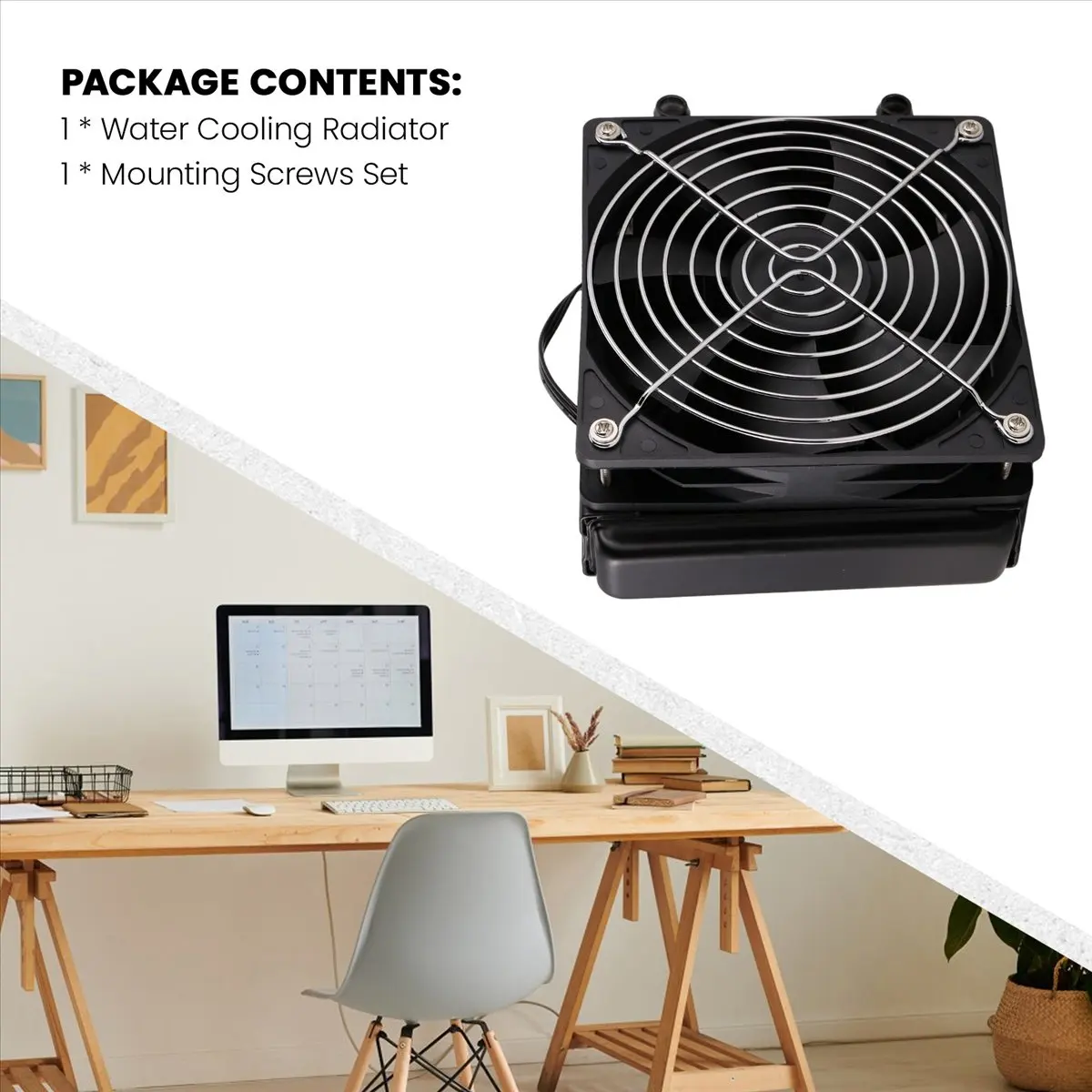 A40I 120mm 10 Pipe Water Cooling CPU Cooler Row Heat Exchanger Radiator with Fan for PC Computer LED Water Cooling System