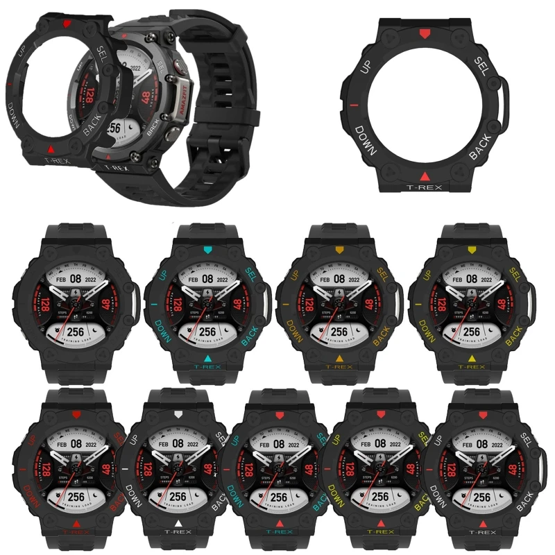 Capa protetora para amazfit t-rex 2 relógio inteligente proteção escudo quadro para huami amazfit trex 2 pára-choques