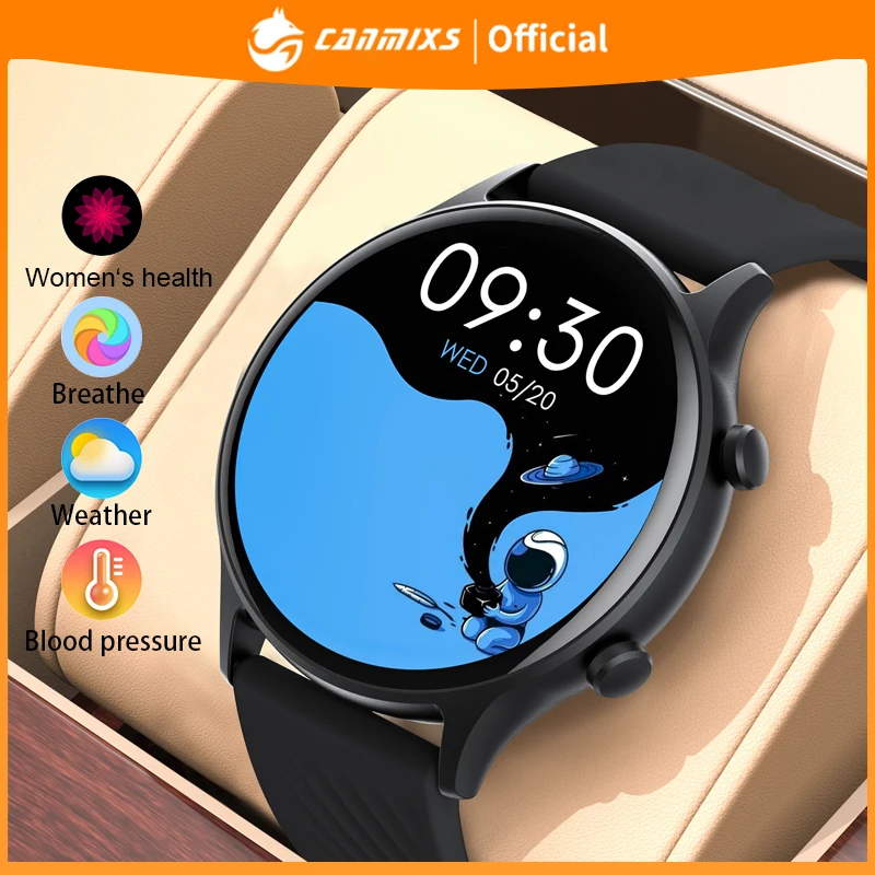 CanMixs Smart Watch Heart rate Sports Fitness Tracker Men Women AI Voice Assistant calculate SmartWatch for Android ios