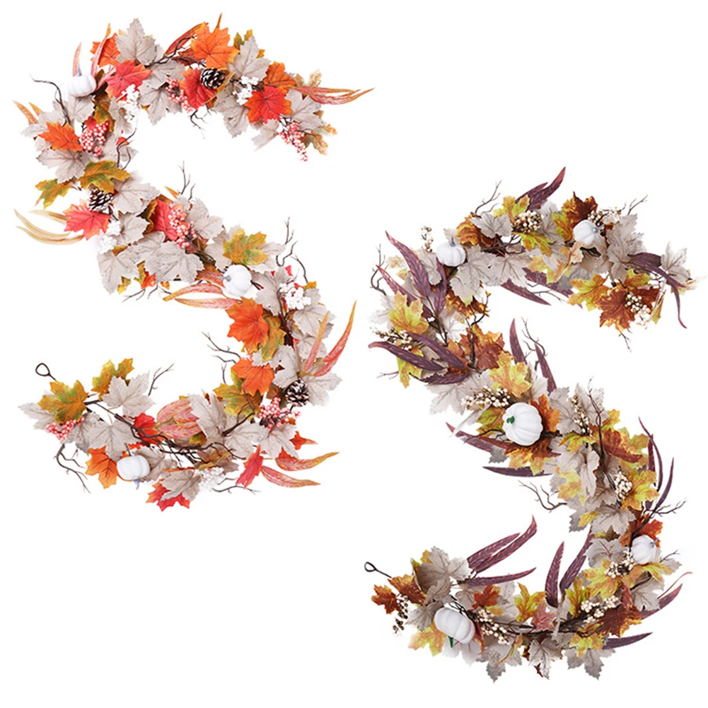 

200cm Simulation Handmade Rattan Autumn Table Decoration Halloween Rattan Plant Vines Door Wreath For Home Decorations 2025