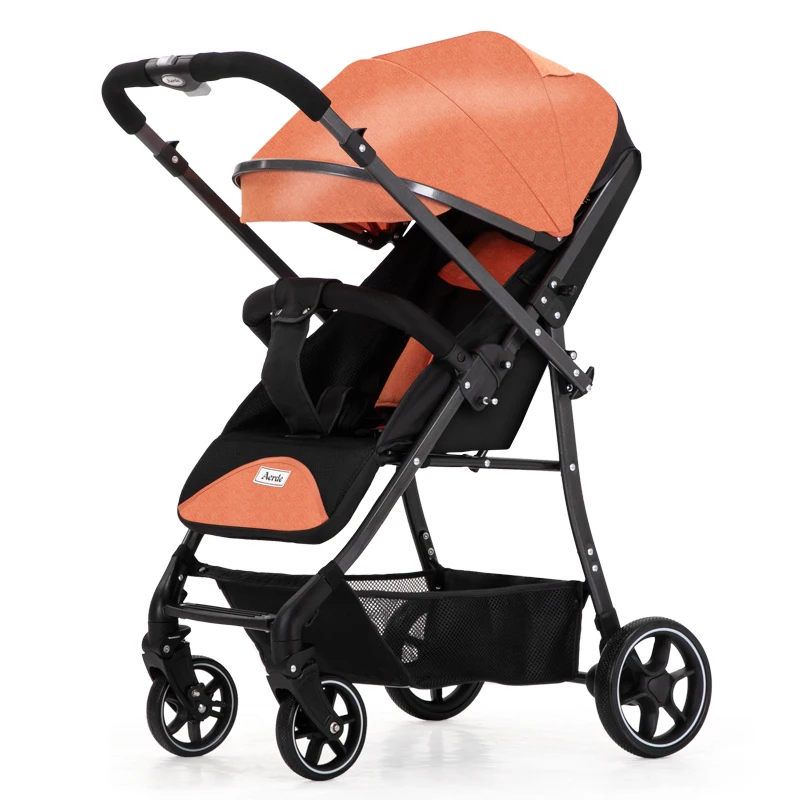 ‌Ultra-Light Reversible Pram 360°Wheels Key Fold Wide Shockproof  w/Hardboard Sunshade Lay-Flat Design Compact Umbrella Stroller - Image 6