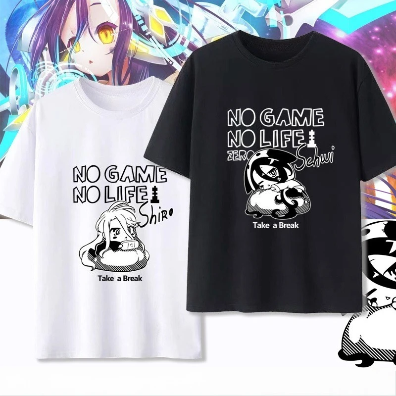 لعبة الحياة أنيمي الطرفية الأبيض، لعبة Hubby Is Life قصيرة الأكمام للرجال والنساء تي شيرت غير رسمي ملابس الصيف للطلاب المد