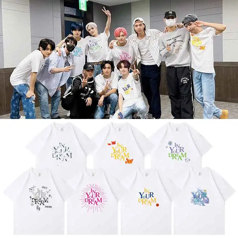 Nct Dream Seoul Encore Concert The Dream Show2 Around The Same Men\'s And Women\'s Cotton Short-Sleeved T-Shirt Star Clothes