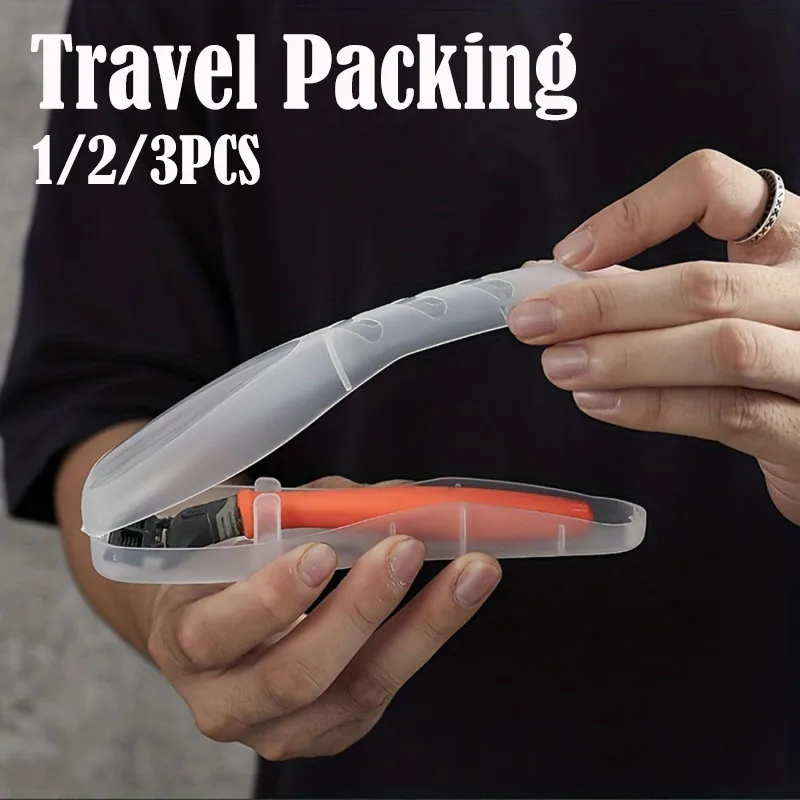

1/2/3PCS Razor Travel Storage Box Transparent Dustproof Carrying Case Cartridge Box For Razor Men Daily Supplies