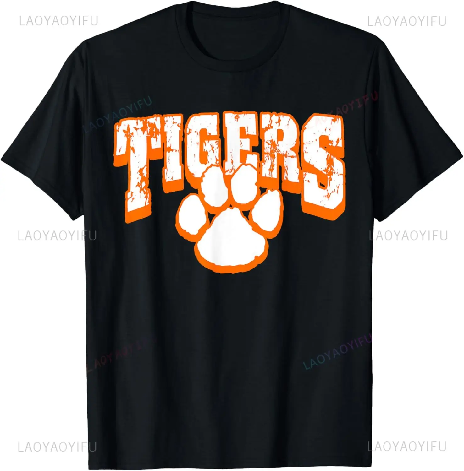 Tigers School Spirit Mascot Back To School Orange T-Shirt Custom Printed Graphic T Shirts Couple Personalized Clothing Camisas