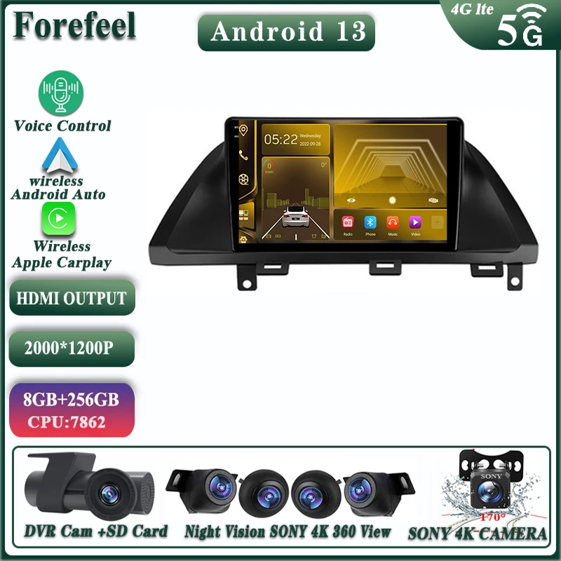 

Android 12 FOR Honda Odyssey 2005 - 2010 Auto Radio Stereo Head Unit Multimedia Car Player GPS Navigation DVD NO 2DIN Carplay