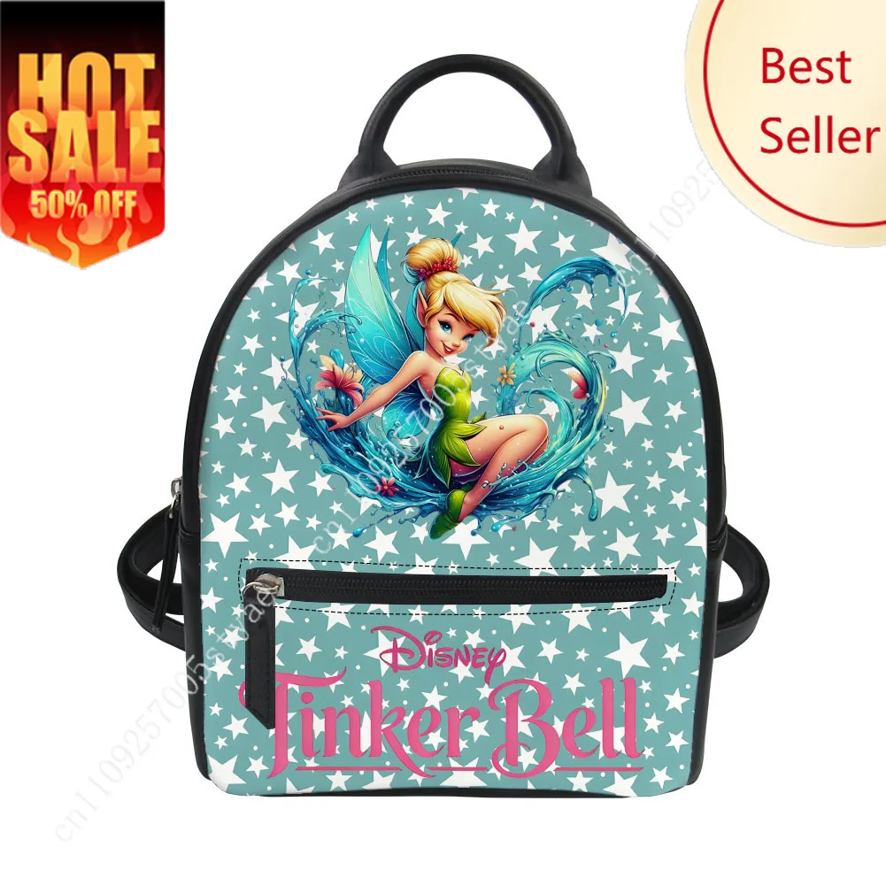 

Tinker Bell Backpack Disney Cartoon Man Woman Decorate Leather Bags Design Your Photo Logo Text Party Holiday Custom Gifts