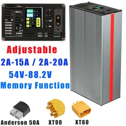 In Stock - Adjustable 54V-88.2V Output 2A-20A Curren Li-ion Lifepo4 Lithium Battery Charger with XT90/XT60/Anderson 50A Charging