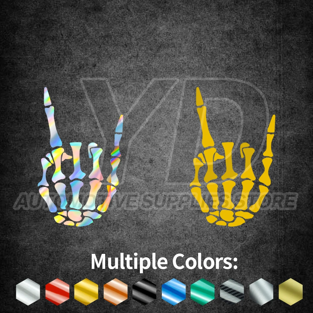 Creative Rock Hand Gesture Car Sticker Reflective Vinyl Decals Personality Auto Accessories for Bumper Window Door Home Decor