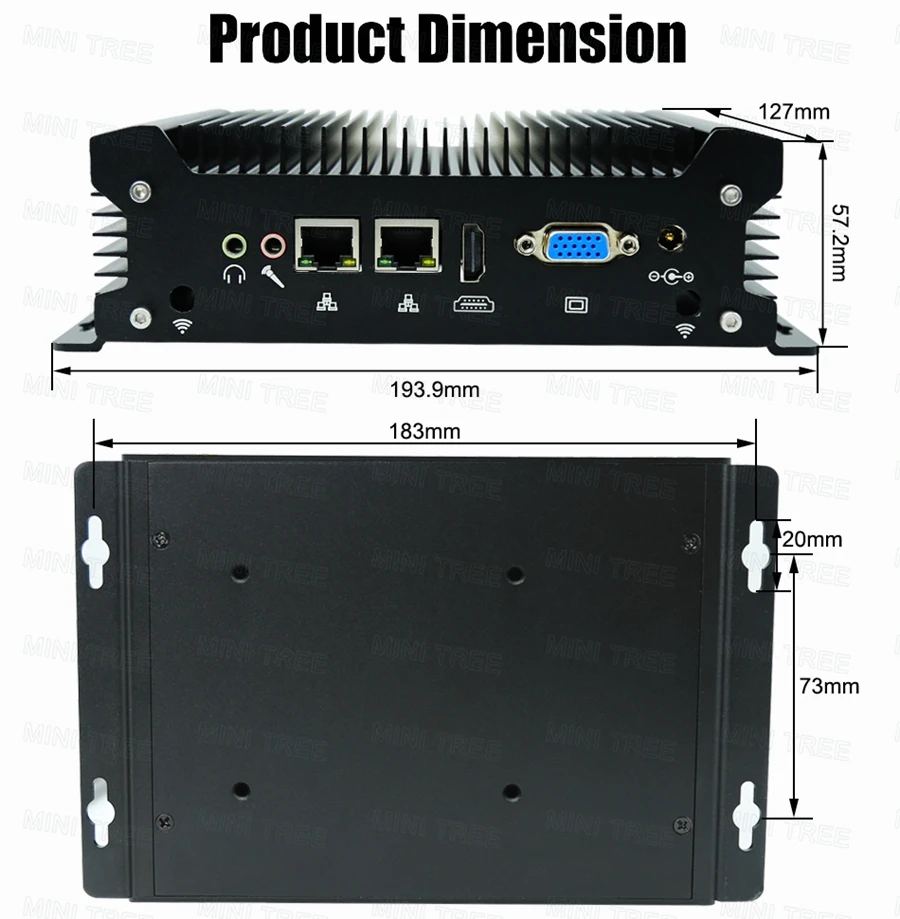 13th gen fanless industrial mini pc core i7 1355u 1255u i5 1235u ddr5 2 * db9 rs232 com vga hdmi 4g lte metal mini itx computador