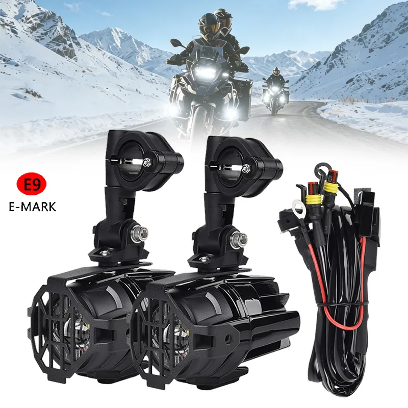 For BMW R1250GS ADV Motorcycle LED Fog Lights F800GS R 1250 GS LC Auxiliary Fog Light Assemblie For Yamaha MT07 MT09 E9 Mark