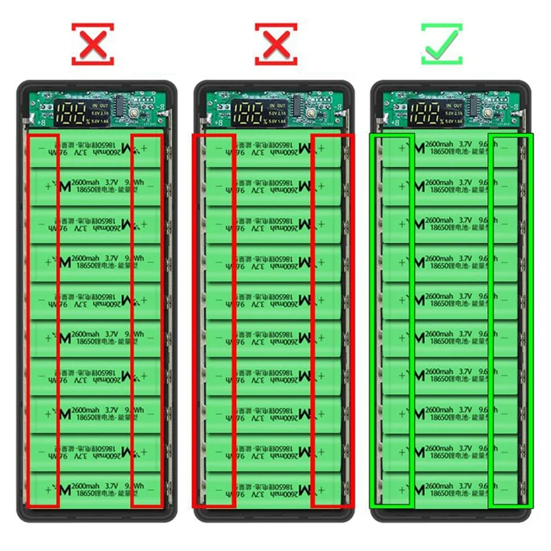 Quick Charge Version 10X18650 Power Bank Case Dual USB Mobile Phone Charge QC 3.0 PD Holder Charging Box