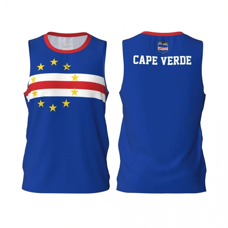 Cape Verde Flag Basketball Jersey Fashion Casual 3D National Emblem Printed Sports T Shirt Loose Quick Dry Breathable Tees Tops