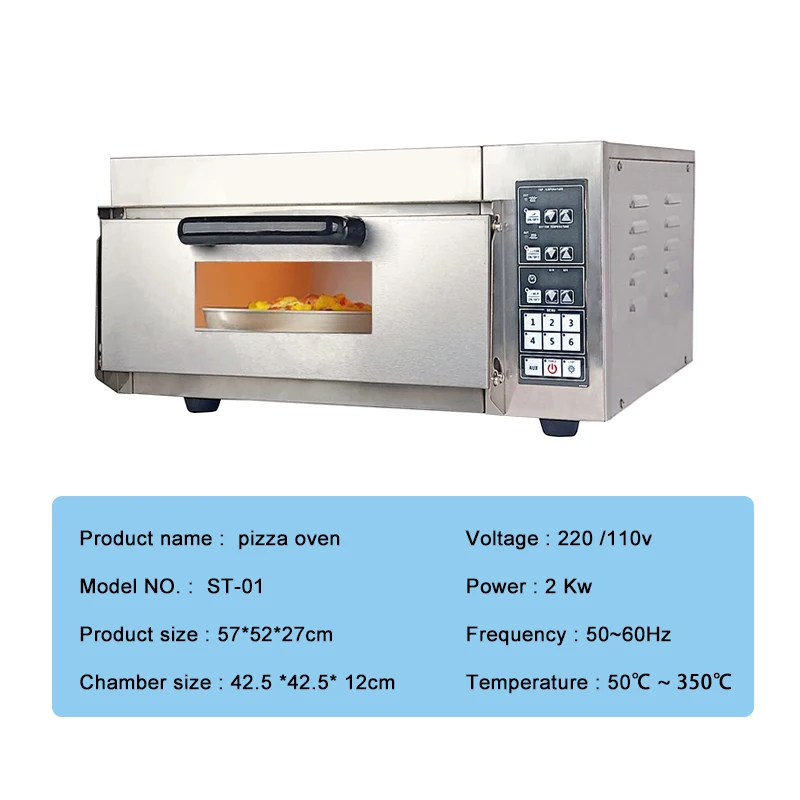 Kitchen Equipment One Deck Single Layer Bread Food Baking Machine Electric Pizza Oven with Stone