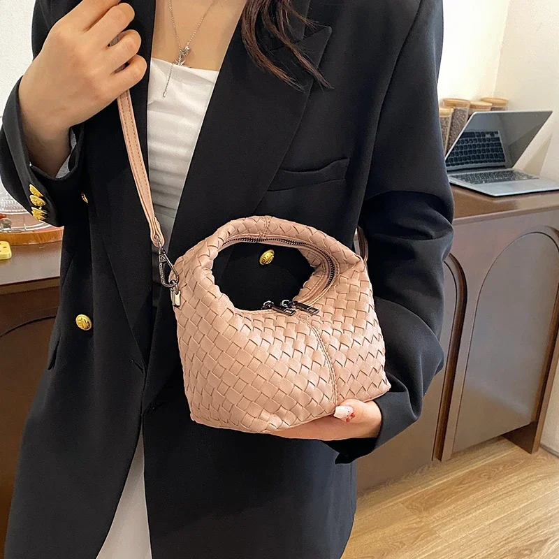 Trendy Designer Woven Totes Hobos Shoulder Crossbody Bag for Women 2024 New Casual Handbags Ladies Messenger Bags Bolsos Mujer