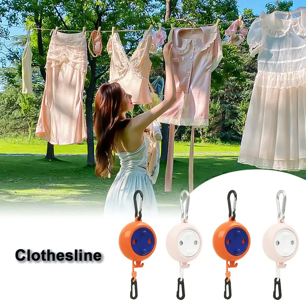 Non-Perforated Clothesline Retractable Portable Travel Drying Rack Outdoor Camping Windproof Portable Hanging Rack Clothing