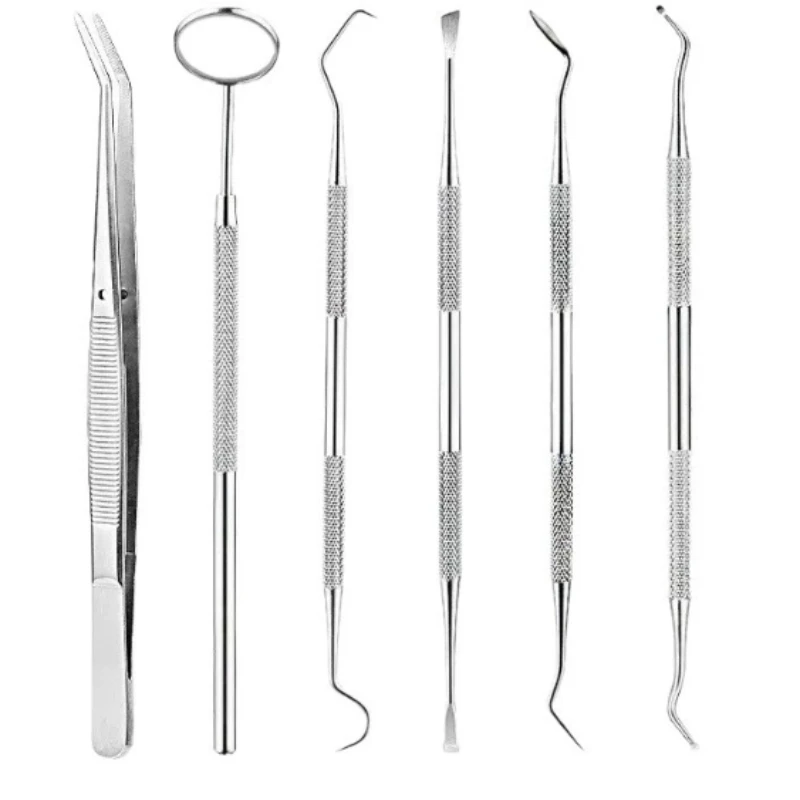 SUPER-X1set Set di strumenti per denti in acciaio inossidabile Specchio per bocca Sonda Gancio Pick Pinzette Pulizia orale Strumento per la cura dei denti Rimozione del calcolo dentale