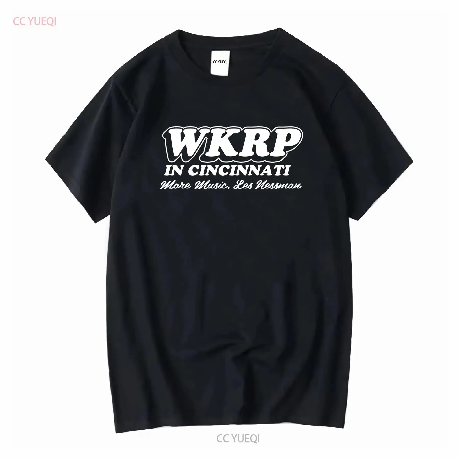 

WKRP More Music Футболка с активным логотипом цвета слоновой кости, забавный размер от S до 5XL, винтажный стираный графический дышащий слегка топ для повседневной носки