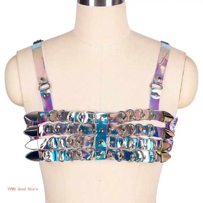 Punk Chest Chain Belt for Women Layered Harness Chest Chain for Dance Prom