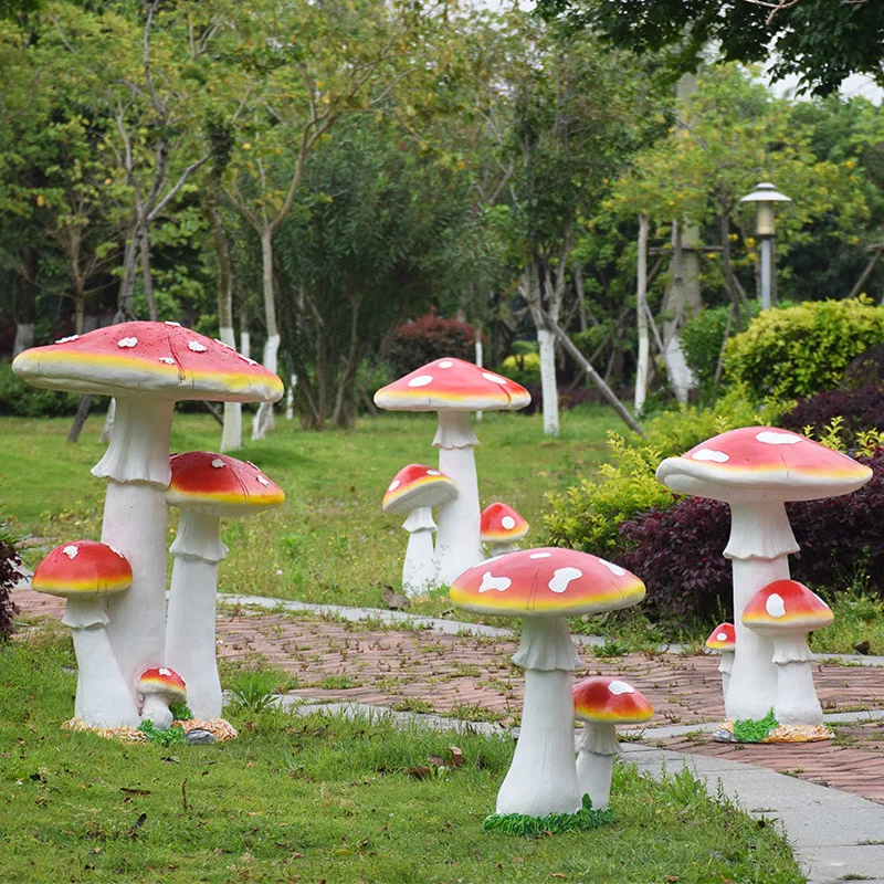 Villa Garden Decoration Garden Simulation Mushroom Sculpture Shopping Mall Park Community Outdoor Lawn Garden Landscape Ornament